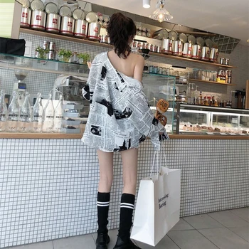 Tricouri Femei Vintage Liber Streetwear Maneca Lunga Casual, Toate-meci de Vară la Modă Fete Fierbinti de sex Feminin de zi cu Zi coreeană Stil Chic Ins