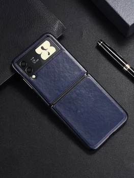 Potrivit pentru Samsung flip3 telefon mobil din piele de caz pentru zflip3 caz de protecție din piele de caz anti-alunecare banda de pliere
