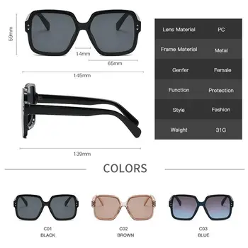 2021 Noi Supradimensionat ochelari de Soare pentru Femei Brand Designer de Mare Pătrat Doamnelor Ochelari de Soare de Lux de Moda de sex Feminin de Ochelari de soare UV400 Nuante
