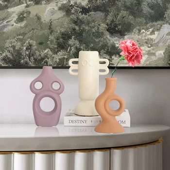 Nordic Morandi Creative Vaza Ceramica Decor Floral Acasă Podoabă Camera De Zi Dormitor Desktop Flori Uscate Ornamente