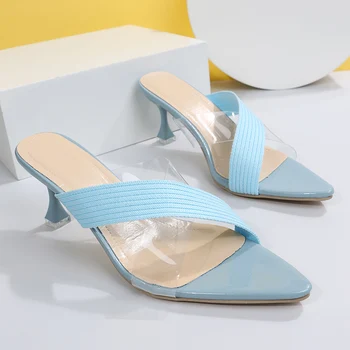 2022 Vara cu toc Înalt Sandale de Moda pentru Femei Stiletto Sexy Femei Pantofi Deschise de stol de Femei Papuci de Mari Dimensiuni Pantofi pentru Femei