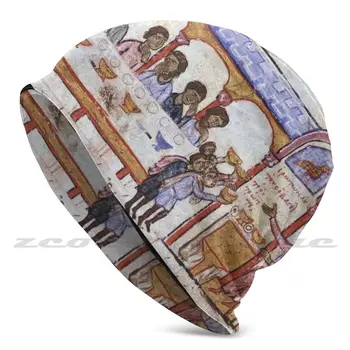 Împăratul Vasile I Găzduiește Un Banchet Pentru Senatori Adult Copii Pălărie Tricot Capac De Acoperire De Sport În Aer Liber Respirabil Bizantini Skylitzes
