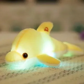 1 buc 30cm de Pluș Drăguț Animale Desene animate de Lumină Led Luminos Delfin Umplute Colorate Jucării de Pluș Drăguț Cadou de Ziua pentru Copii