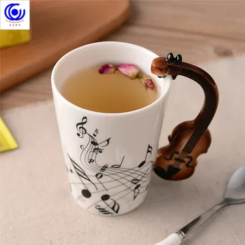 Muzica Chitara Cana Ceramica Personalitate Notă Lapte Suc de Lamaie Cana de Cafea Ceai Biroul de Acasă Drinkware Cadou Unic Cesti si Cani