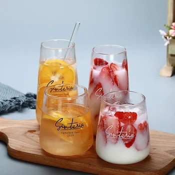 Stil Nordic burtă Mare cana de sticlă,pahare cu Lapte Scrisoare Băutură Rece Cani Desert Mousse de cafea cana de ceai de Birou bea suc de cupa