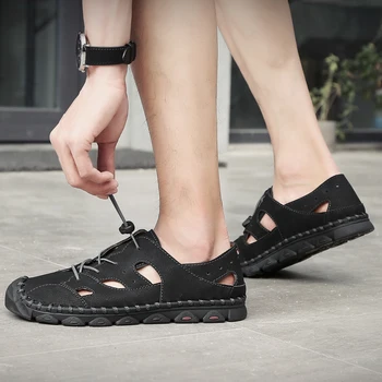 Papuci de vara 2019 para flip flops zapatos de moda din piele 2020 sandalias mens casual pantofi sandale pantofi heren zapatillas om