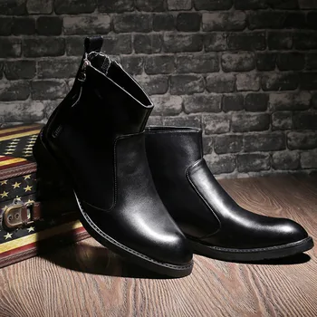 Anglia stil mens de moda chelsea cizme brand de pantofi de designer de cowboy din piele original boot primavara toamna glezna botas masculinas