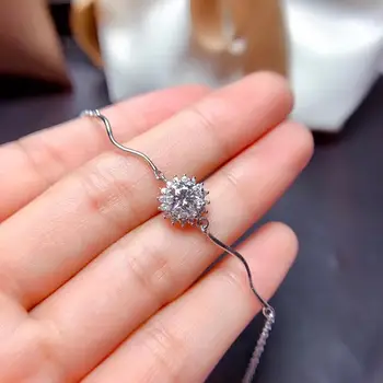 Noi rafinat moissanite piatră prețioasă brățară femei bijuterii argint 925 banchet de ziua cadou bijuterie strălucitoare mai bine decât diamantul