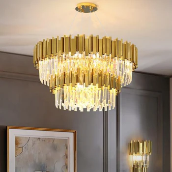 Moderne de Lux, Candelabre de Aur Agățat Candelabru de Cristal Lumina de uz Casnic Lampa KTV Hotel Restaurant Decor