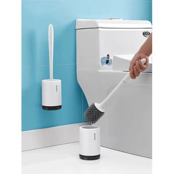 Vas wc set perie silicon perie de Toaletă, Toaletă perie de curatare kit actualizat Design modern, cu peri moi baie