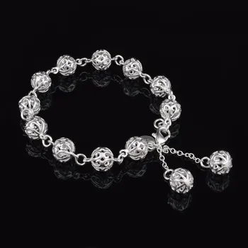 En-gros de moda Hollow lanț de minge de 925 Culoare Bratara argint pentru femei fine bijuterii de lux petrecere de Nunta, cadou de Vacanță