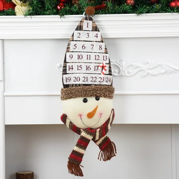 Decor De Crăciun Advent Calendar Moș Crăciun, Om De Zăpadă Jucărie De Pluș Calendar Numărătoarea Inversă De Crăciun Doll Fereastra Pandantiv Anul Nou, Ornament