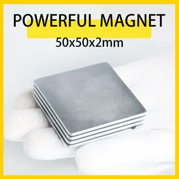 1/2/3/5PCS 50x50x2mm Magnet Neodim N35 Neodim Bloc Super-Puternic, Puternică Magnetic Permanent Imanes 50mm x 50mm x 2mm