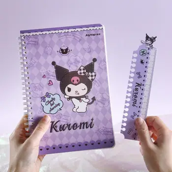 Kawaii Sanrio Desene animate Rollover Bobina Notebook cu Rigla Student Drăguț Kuromi Melodia Mea de Notebook-uri Înapoi La Școală Cadouri Creative