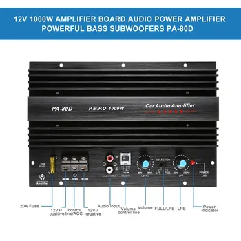 12V 1000W Bord Amplificator Mono Car Audio Amplificator de Putere Bas Puternic Subwoofere Amp pentru Masina Modificarea PA-80D
