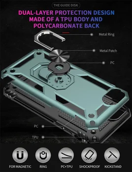 Rezistent la șocuri Armura Magnetic de Caz Pentru iPhone SE3 13 Pro Max 12 11 XR XS 6 78 Plus Inelul de Metal de Acoperire