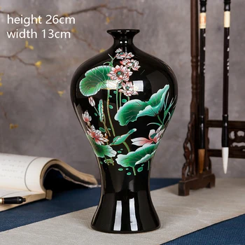 Jingdezhen Ceramică Vaza Mare Grad De Aur Negru Glazura Vaza De Flori Ornament Camera De Zi De Uz Casnic Meserii Decor Chinez