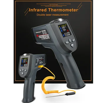Non-Contact a Temperaturii cu Laser Infraroșu Termometru cu Termocuplu de tip K Termometru Dublu cu laser infraroșu termometru