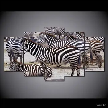 Hd Tipărite Africa Zebra Peisaj Pictura de Grup Decorul Camerei de Imprimare Poster Pânză Imagine Transport Gratuit -92648-YP