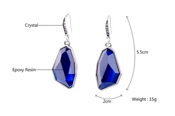 Noul Design Albastru Rășină Stoen Stil Geometric Picătură Cercei Pentru Femei En-Gros Lucrate Manual Moda Bijuterii Accesorii