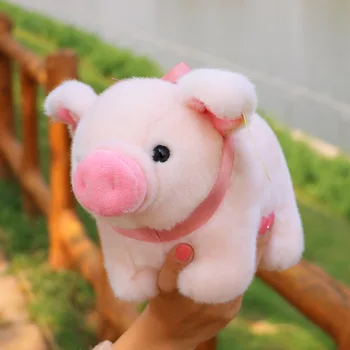 Despre 23cm desene animate porc jucărie de pluș de mătase centura de porc moale păpușă jucărie cadou de ziua h0999