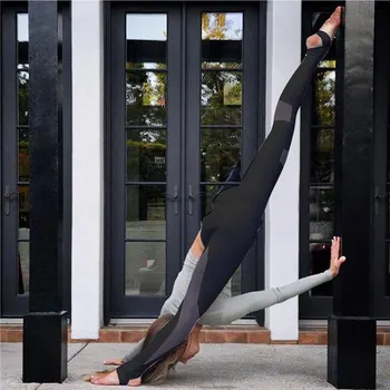 Femei Ochiurilor de Despicare de Fitness Rulează Pantaloni de Yoga, Dans pas cu Pas Piciorul Strans Pantaloni Sport Femei Negru L Dimensiuni