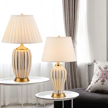 De lux postmodern American lampă de masă decorare dormitor lampă de noptieră Europene creative living alb simplu lampă de masă