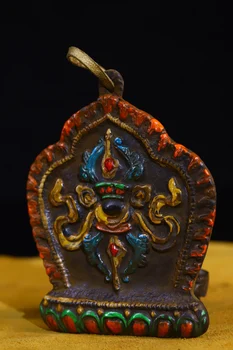CHina Elaborarea Vechiul Tibet Bronz Realizate Manual Dăltuire Buddha Brand De Metal Artizanat Casa Decora#17