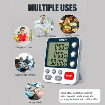Electronic Timer Digital Memento Volum Reglabil Magnetic Numărătoarea inversă Ceas cu Alarmă Cronometru de Bucătărie temporizador тарелки для еды
