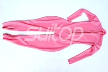 Sexy cauciuc Roz catsuits latex Salopete pentru unisex pentru adulti CLUB ROZ TEDDIES SUITOP