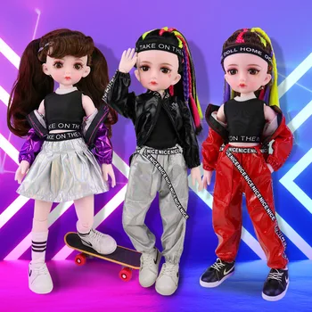 Moda Joc Valul European Stil Hip-Hop Bjd Papusa 6 Puncte De Înlocuire Papusa Barbie Mobile Comune Inima De Fată Model Figura Jucarii