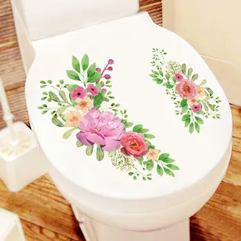 PVC Creative Design Detașabil Auto-adeziv pictura Murala de Perete Floral Toaletă Autocolante Acasă Decor Superb de Flori Decalcomanii