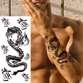 Realist Acuarelă Plum Blossom Tatuaje Temporare Pentru Femei Barbati Scorpion Șopârlă Dragon Tatuaj Fals Autocolante Picior Bratara Tatoo