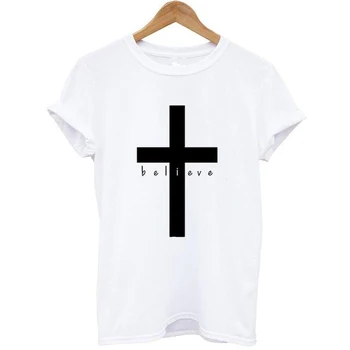 2020 Femei tricou Unisex Vintage Estetice Tumblr Cruce Creștină Maneca Grunge Camisetas Grafice de Top de sex Feminin Tricou Haine