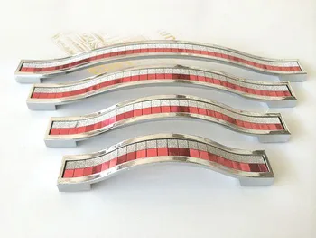 Modern Nou Cabinet Dulap Sertar Mâner Dublu de Culoare Roșie Acasă Hardware Mâner(C. C.:96 mm L:109mm)