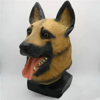 Câine Lup Câine De Poliție Pălării Drăguț Câine Animal Articole De Acoperit Capul Pentru Costum Petrecere De Halloween Latex Acoperit Capul Masca