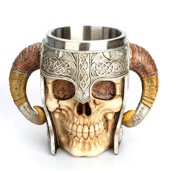 600ML Creative Craniu Cavaler Gheara Rășină Halbă de Bere Dublu cu Gheare din Oțel Inoxidabil Cană de Birou Cana de Apa Drinkware