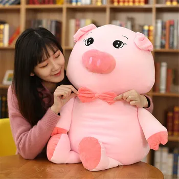 Fancytrader Moale de Pluș Anime de Porc Umplute Jucărie Mare de Pluș Desene animate Porc Papusa Animale Perna pentru Copii Adulți Cadou 80cm 100cm