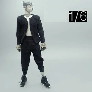 Moda Trendy 1/6 Tricou Negru Topuri Slim Pant Modelul Costum de 12 țoli 3ATOYS Corp Îngust Cifre Accesorii