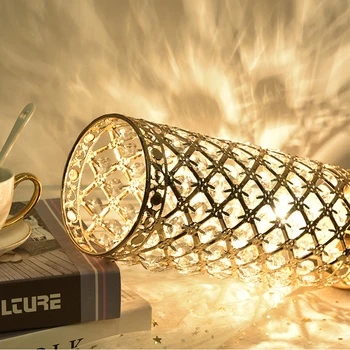 2021 Vânzări la Cald Modernă cu LED-uri Lumina de Cristal Birou Lampa de Masa Reglabil pe Noptiera Noptiera Lumini Titular cu Ștecăr UE # - O