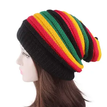 2021 Acrilice Toamna iarna de Culoare cu dungi Îngroșa pălărie tricotate pălărie cald Chelioși capac beanie hat pentru Barbati si Femei 33