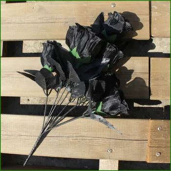 20buc/lot Trandafirul Negru Simulare de Flori de Mătase Artificială Cap de Floare DIY de Mână Buchet de Flori Acasă Decor de Nunta Petrecere