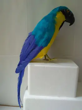 Noua simulare blue parrot model spuma si pene de papagal pasăre aproximativ 40cm