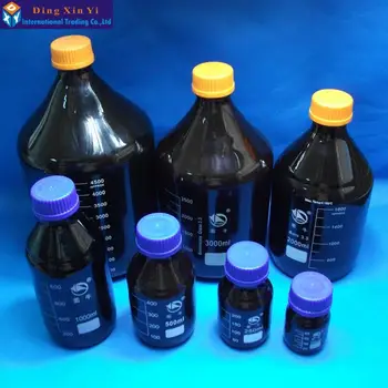 1000ML sticlă brună reactiv sticla cu albastru capac de laborator flacoanele de reactivi de laborator sticlărie