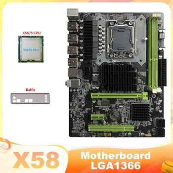 HOT-X58 Placa de baza LGA1366 Calculator Placa de baza Suporta DDR3 ECC Suport de Memorie RX placa Grafica Cu X5675 CPU