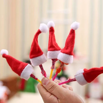 3pcs Crăciun Pălării Eșarfă Mini Lollipop Moș Crăciun Pălării Capac de Sticla cu Decoratiuni de Craciun Pentru Petrecere Masă de Bomboane Titular