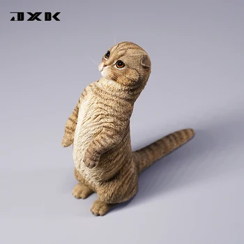 JXK 1/6 Scottish Fold Pisica Drăguț 2.0 Model de Decor lucrate Manual, Ornamente pentru Copii Adulți Copii GK Cadou de Crăciun Animal Figura Jucarii
