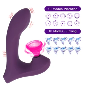 Clitoris Vagin Masaj 2 in 1 Vagin Supt Vibrator punctul G Stimulare Jucarii Sexuale pentru Femei 10 Viteză Dublă Vibrație