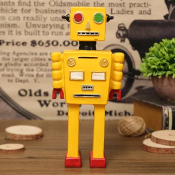 American Retro Model de Robot de Ornamente Rășină Ornamente de Living cu TV Cabinet și Cabinet de Vin Decor Fereastră de Artizanat
