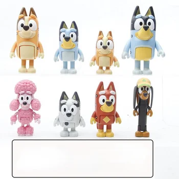 Desene animate Anime Prieteni de Familie Albastru Drăguț Câine Figurine Jucarii din PVC de Colectare Model de Păpuși Decor Acasă Pentru Copii Cadouri